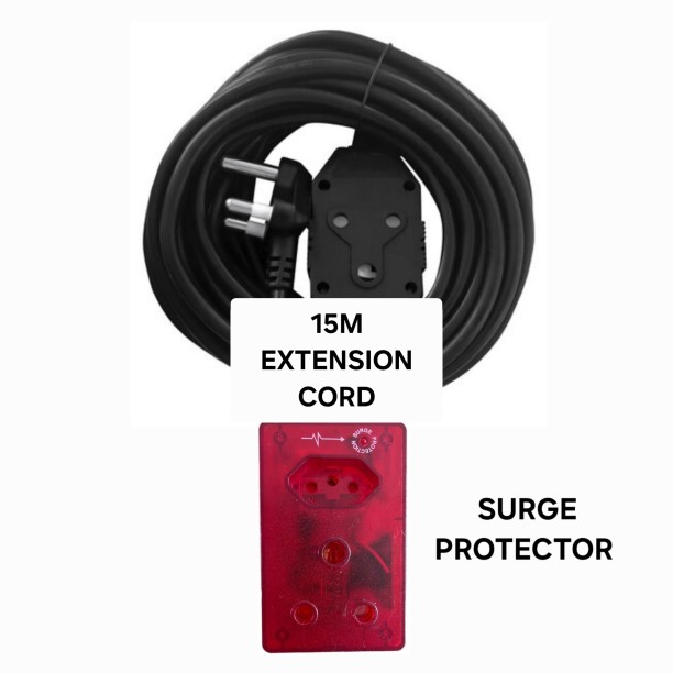 DH PRO EXTENSION CORD 15M WITH SURGE PROTECTOR 4  Socket Extension Boards