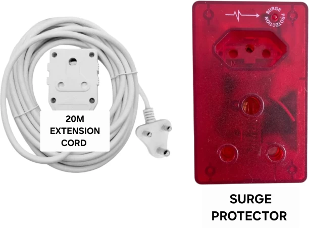 DH Home Pro 20M Extension Cord With Surge Protection Adapter 2  Socket Extension Boards