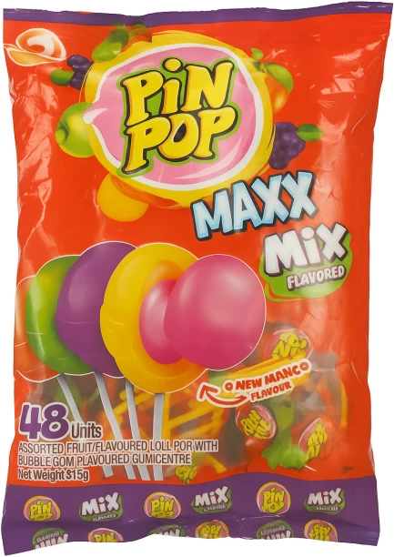 Pin Pop MAX MIX LOLLIPOP 48UNIT Bag