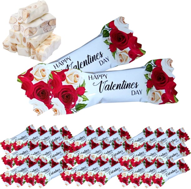 Egorip 50pc Bite Size Valentines Day Nougat Sweets Bulk Pack