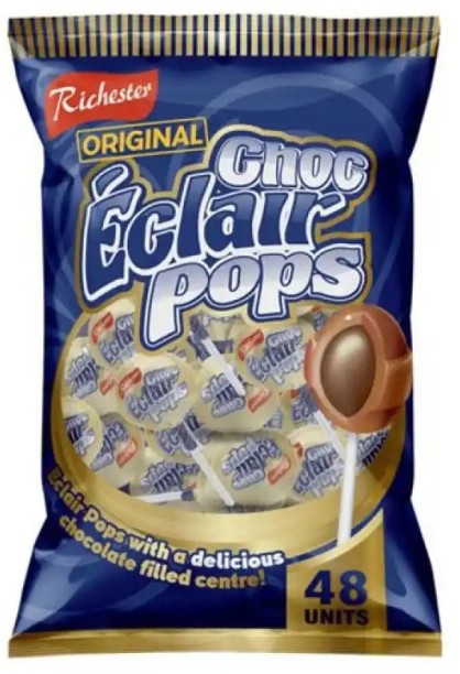 RICHESTER Original Chocolate Eclair Pops – 48 Pieces of Delightful Chocolatey Goodness Pouch