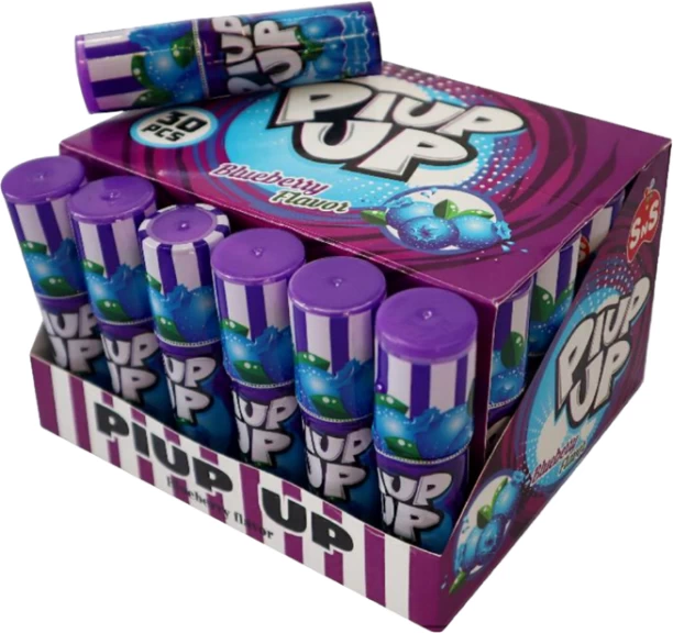 Piup Piup Pop Candy Pack of 30 Sweets Blueberry Box