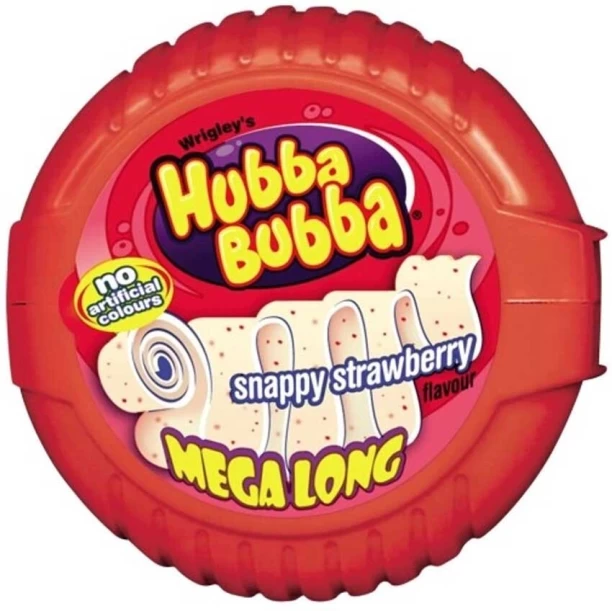 Hubba Bubba Snappy Strawberry Mega Long – 1 Unit Can