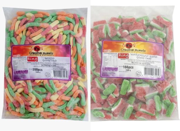 BEBETO Creative sweet worms & watermelon gummy candy Bag