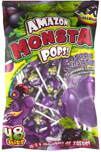 TRADE KINGS Amazon Monsta Pops Grape Sensation (48’s) Pouch