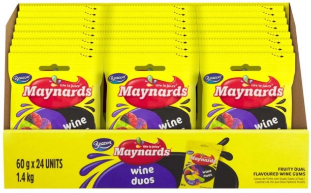 Maynards Wine Duos Bulk Box Sweets – 24 x 60g Packs Box
