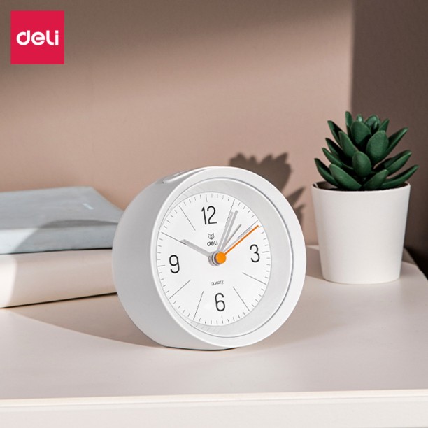 Deli Stationery Plastic Analog Table Clock