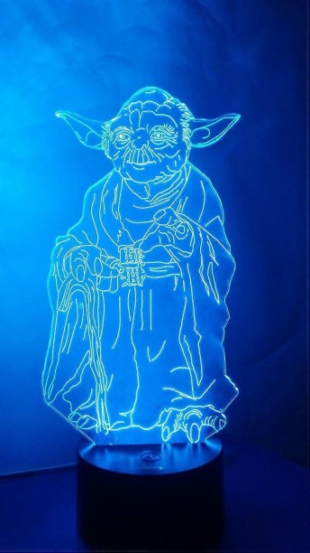 Huanix Remote Control Night Light Lamp Master Yoda 3D Night Light LED Illusion Lamp Bedroom Lamp RGB LED Light Night Lamp