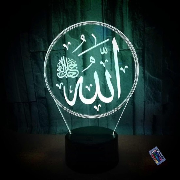 Huanix Remote Control Night Light Lamp Creative 3D Islamic Night Light 16 Colors Changing USB Bedroom Lamp RGB LED Light Night Lamp