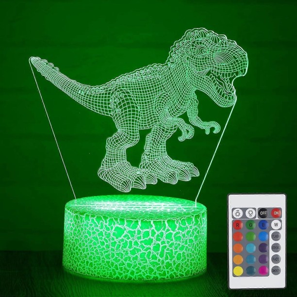 MAX Dinosaur Toys, T Rex 3D Night Light with Timer, Remote Control & Smart Touch 16 Color Changing Dinos Night Lamp