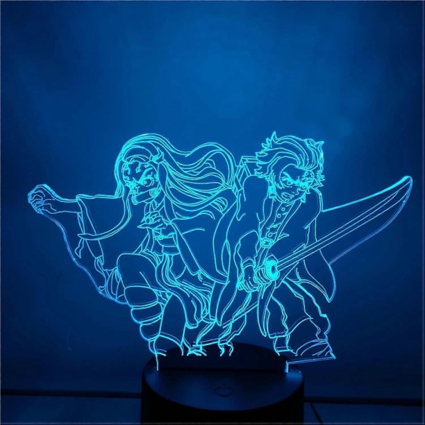 Huanix Remote Control Night Light Lamp Action Anime Tanjirou Nezuko Kids Bedroom Decor Lighting Bedroom Lamp RGB LED Light Night Lamp