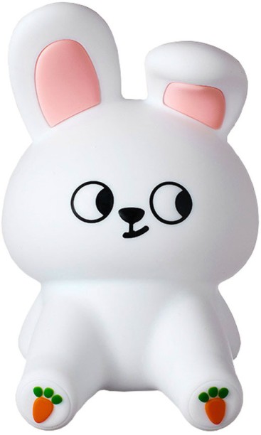 BinkyJo Pat Activated Silicone Bunny Night Light with Accessories Night Light Table Lamp
