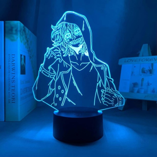 Huanix Remote Control Night Light Lamp Anime Illusion Lamp 3D Lamp Anime Academia Tomura Bedroom Lamp RGB LED Light Night Lamp