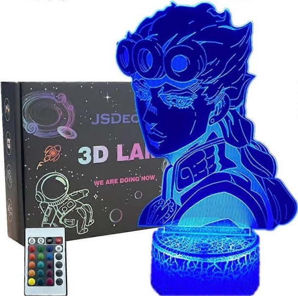 MAX Anime Giorno Giovanna Figure Toys Kids Night Light RGB 3D Illusion Lamp 7/16 Color Remote Contro Night Lamp