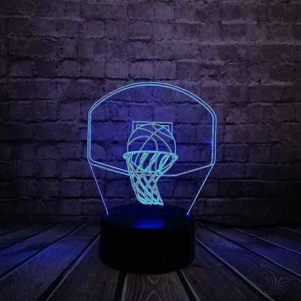 Huanix Remote Control Kids Night Lights for Bedroom Basketball Hoop 3D Optical Bedroom Decor Nightstand Lamp Night Lamp