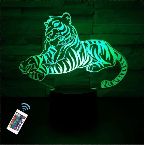 Huanix Remote Control Night Light Lamp Tiger LED Night Light,16 Colors Remote Control & Smart Bedroom Lamp RGB LED Light Night Lamp