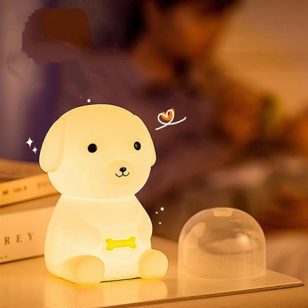 MAX Puppy Night Light for Kids, Silicone Cute Night Light Lamp, LED Rechargeable Kids Night Light Nurser Night Lamp