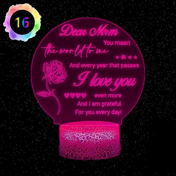 Huanix Remote Control Night Light Lamp Gifts for Mom from Daughter, Mothers Day Gifts from Bedroom Lamp RGB LED Light Night Lamp