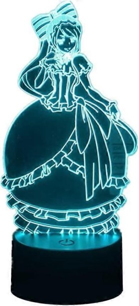 Huanix Remote Control Night Light Lamp 3D Illusion Night Light Acrylic Overlord Shalltear Bloodfallen Anime Bedroom Lamp RGB LED Light Night Lamp