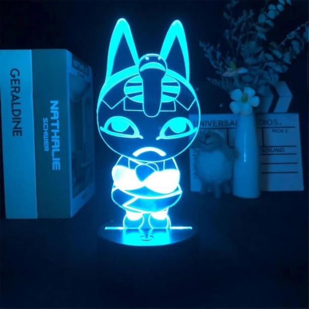 MAX Cleopatra Animal Crossing New Horizons 3D Nightlight for Bedroom Decor Cute Birthday Color Gift Led Night Lamp