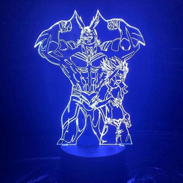 Huanix Remote Control Night Light Lamp Anime Lamp Night Light Illusion Light My Hero Academia Bedroom Lamp RGB LED Light Night Lamp