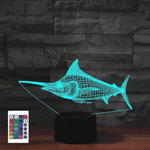 MAX 3D Ozean Martin Fisch Fernbedienung 16 Farbe Nacht Lichter Illusion Acryl LED Tisch Nacht Lampe Ch Night Lamp