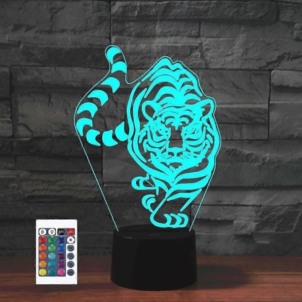 Huanix Remote Control Night Light Lamp 3D Cartoon Tiger Remote Control 16 Color Night Bedroom Lamp RGB LED Light Night Lamp