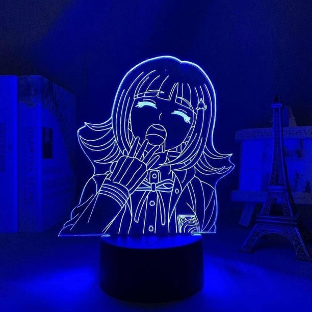 MAX Anime Chiaki Nanami Lampe 3D Nachtlicht Dekor Lampen für Kinderzimmer Dekor Beleuchtung Geburtstag Weihnachten Night Lamp