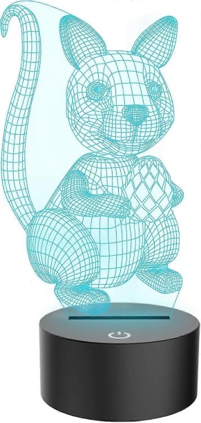 MAX Squirrel 3D Illusion Lamp Touch Sensor LED Night Light Night Lamp