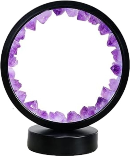 Generic Rechargeable LED Crystal Night Lamp with Quartz Amethyst Cluster Night Light
