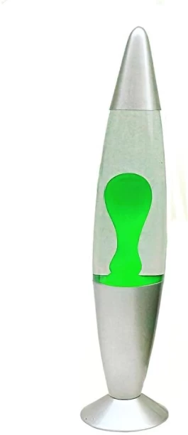 Novelty Table Lamp with Soft Molten Green Lava in Clear Fluid Warm Romantic Sensory Calming Infinity Rocket Lamp Table Lamp