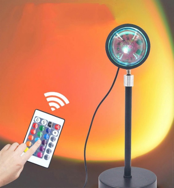 MAX Sunset Lamp Projection Led Lights with Remote 16 Colors Night Light 360 Rotation Rainbow Ligh Night Lamp