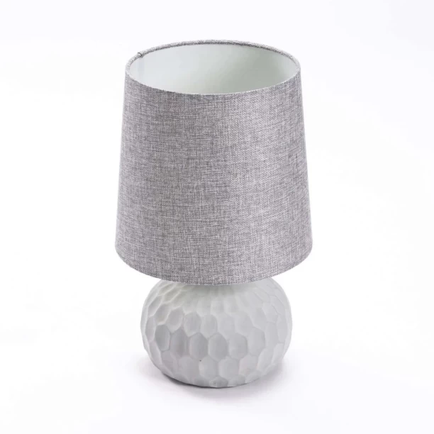 Lena LAMP TABLE-INDENT CONCRETE BASE-GREY FABRIC SHADE Table Lamp