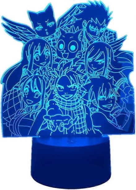 Huanix Remote Control Night Light Lamp 3D Illusion Lamp Anime Fairy Tail Action Figure Bedroom Lamp RGB LED Light Night Lamp
