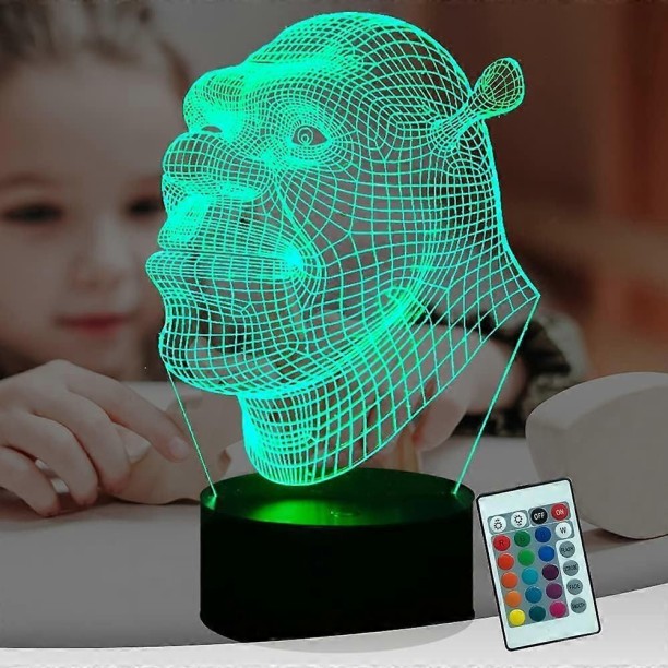 MAX Shrek 3D LED Visual Night Light Cartoon The Green Monster Movie Figure USB Touch Remote Control 16 C Night Lamp