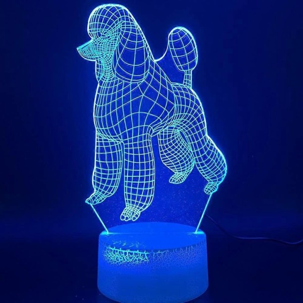 Huanix Remote Control Night Light Lamp 3D Dog Night Light Lamp Illusion 7 Color Changing Bedroom Lamp RGB LED Light Night Lamp