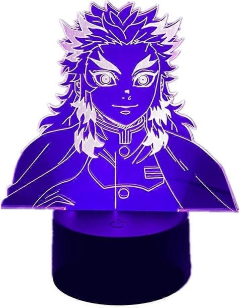 MAX Anime Rengoku Kyoujurou Lamp 3D Led Illusion Night Light Kids Bedroom Decor Lighting with Remote Night Lamp