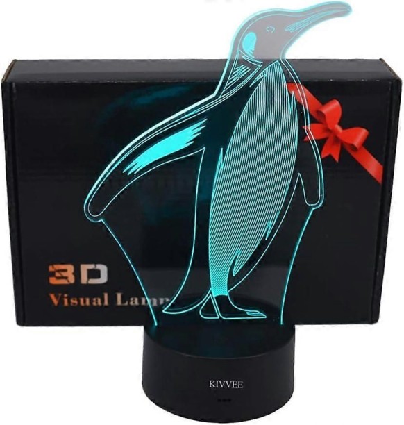 MAX Penguin Visual 3D Lamp Illusion 2D Night light Xmas Chirstmas Festival Birthday Valentines Day Lover Night Lamp