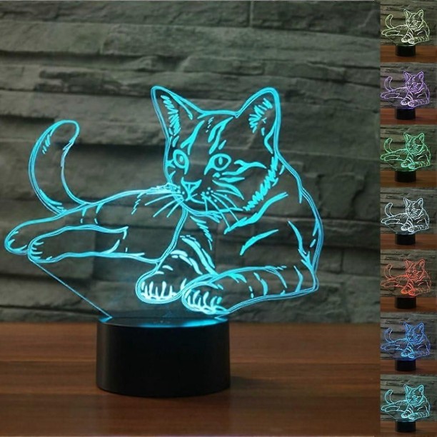 MAX 3D Nachtlicht Lampe Optische Täuschung Tier Nachtlicht 7 Farbwechsel Touch Schalter Lampen Geschenk mit Night Lamp