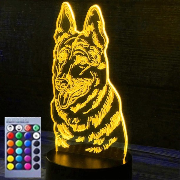 MAX 3D Wolf Dog led Night Light Lamp Illusion Night Light 16 Color Changing Table Desk Decoration La Night Lamp