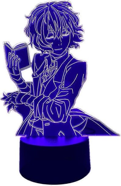 Huanix Remote Control Night Light Lamp 3D Night Light for Kids,Bungo Stray Dogs Osamu Dazai Bedroom Lamp RGB LED Light Night Lamp
