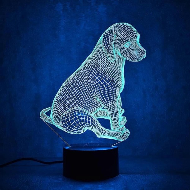 Huanix Remote Control Night Light Lamp Puppy 3D Illusion LED Night Light Table Desk Lamp, Bedroom Lamp RGB LED Light Night Lamp