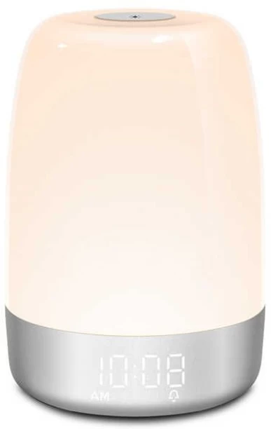 Auro Silent Sunrise Alarm Clock: Natural Sounds & Colorful Night Light Table