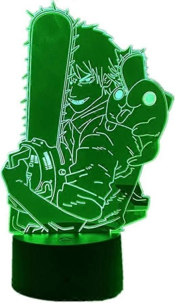 Huanix Remote Control Night Light Lamp 3D Illusion Chainsaw Man Manga Figure Anime Led Bedroom Lamp RGB LED Light Night Lamp