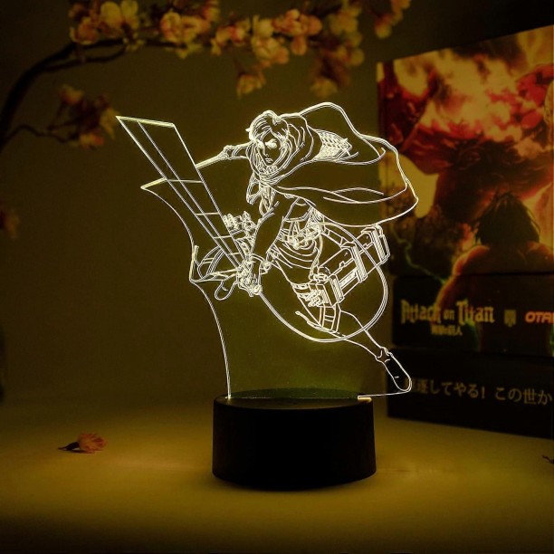 Huanix Remote Control Night Light Lamp Erwin Smith Action Attack on Titan Anime Bedroom Lamp RGB LED Light Night Lamp