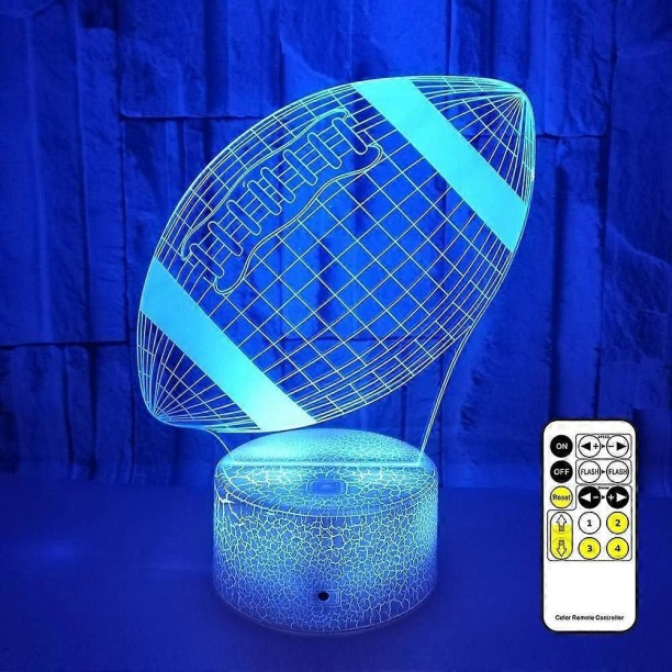 MAX Football Night Lights for Kids, 3D LED Illusion Lamp 7 Colors Changing Nightlight Night Lamp