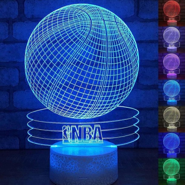 MAX Basketball 3D Optische Täuschung Acryl Nachtlicht Touch Schalter 7 Farbwechsel USB LED Schreibtischlampe Night Lamp