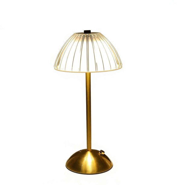MOREHOME Rechargeable Cordless Table Lamp, USB Charging Cable with Built-in Dimmer 3 Colour Touch Control for Home, Table, Dining Room, Gold Lamps Table Lamp