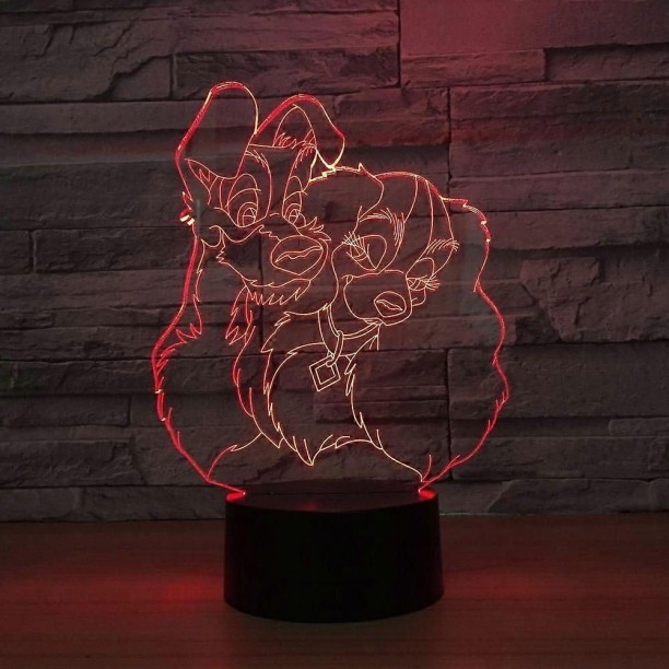 MAX Cute Dog 3D Light Lamp 7 Colors Visual Led 3D Night Lights for Kids Touch Nightlight USB Light Home Night Lamp