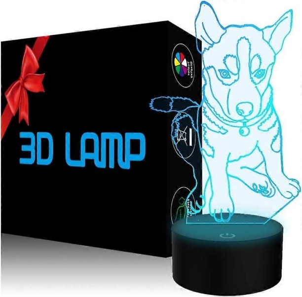 Huanix Remote Control Night Light Lamp Animal Dog Husky 3D Illusion Night Light, YKLWORLD LED Bedroom Lamp RGB LED Light Night Lamp
